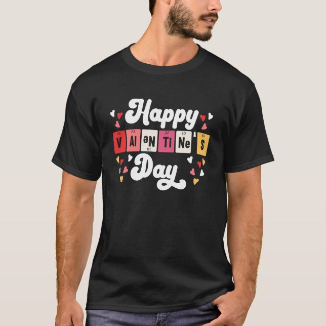 T-shirt Valentines Day Hearts Day Chimie Périodique Tabula (Devant)
