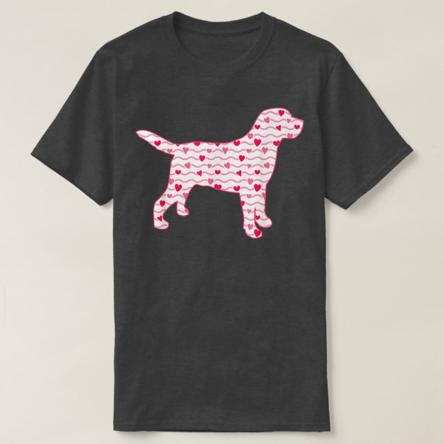 T-shirt Valentines Day Labrador Chien Love Hearts Chien Ch (Design devant)