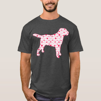 T-shirt Valentines Day Labrador Chien Love Hearts Chien Ch