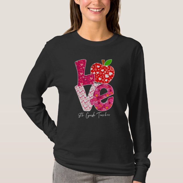 T-shirt Valentines Day Love 8th Grade Teacher Teacher Kids (Devant)