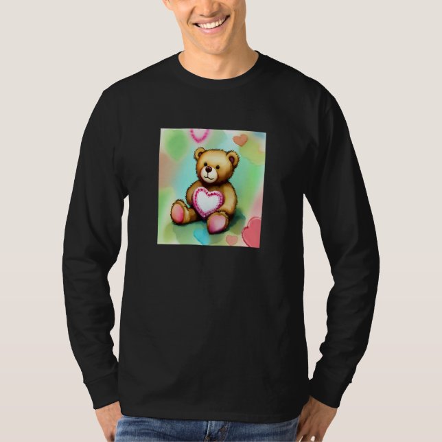 T-shirt Valentine's Day Love Heart Bear Teddy Girlfriend F (Devant)