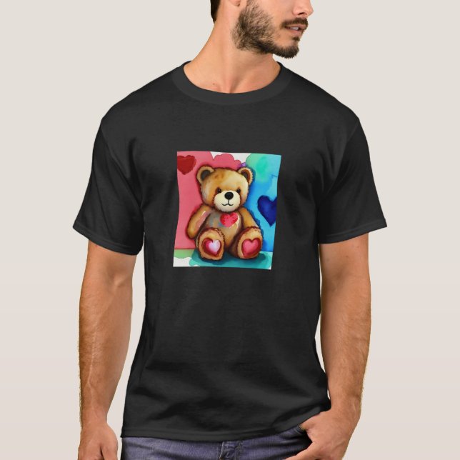 T-shirt Valentine's Day Love Heart Bear Teddy Girlfriend F (Devant)
