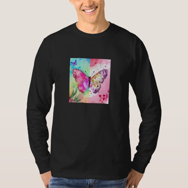 T-shirt Valentine's Day Love Heart Butterfly Girlfriend Fi (Devant)