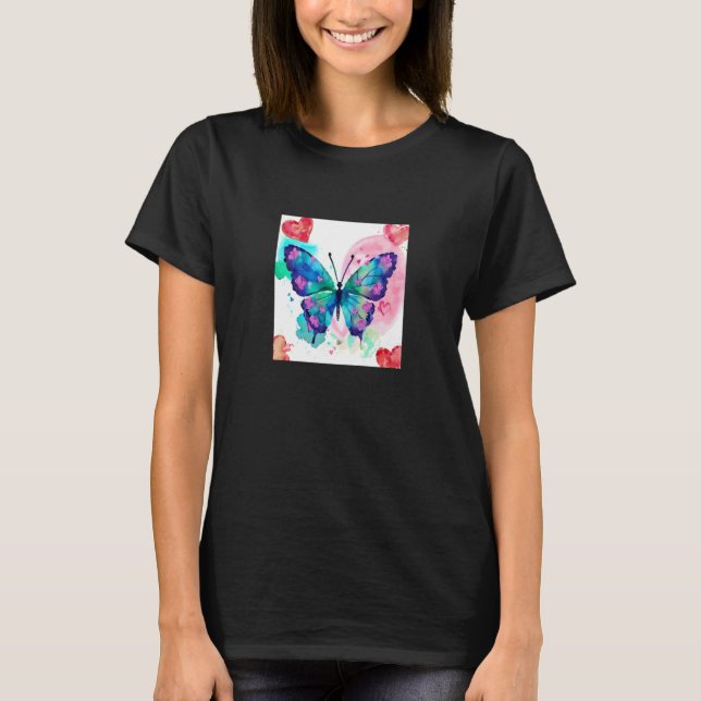 T-shirt Valentine's Day Love Heart Butterfly Girlfriend Fi (Devant)