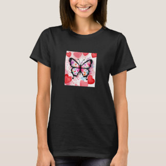 T-shirt Valentine's Day Love Heart Butterfly Girlfriend Fi