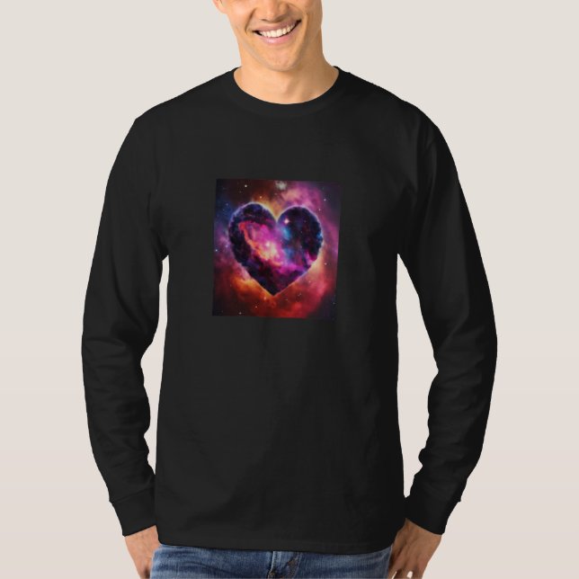 T-shirt Valentine's Day Love Heart Galaxy Girlfriend Fianc (Devant)
