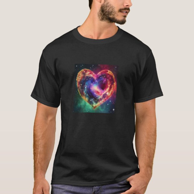 T-shirt Valentine's Day Love Heart Galaxy Girlfriend Fianc (Devant)