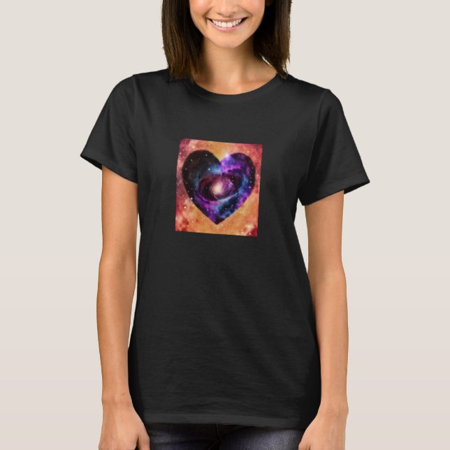 T-shirt Valentine's Day Love Heart Galaxy Girlfriend Fianc (Devant)