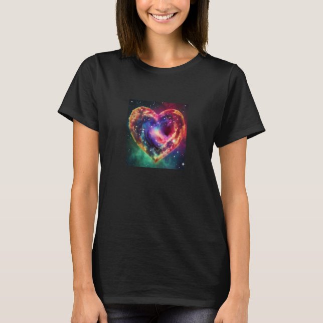 T-shirt Valentine's Day Love Heart Galaxy Girlfriend Fianc (Devant)