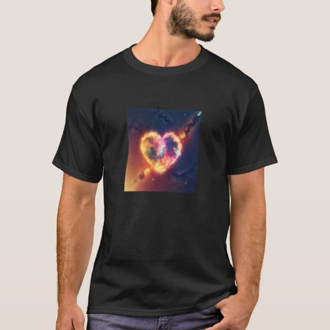 T-shirt Valentine's Day Love Heart Galaxy Girlfriend Fianc (Devant)