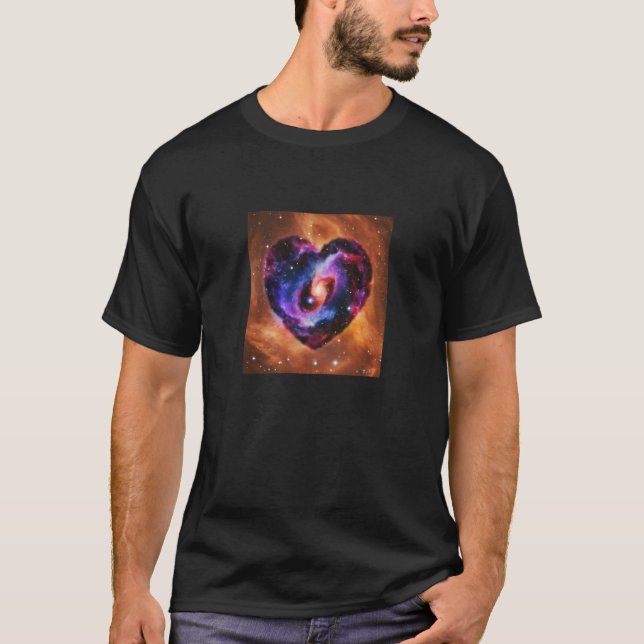 T-shirt Valentine's Day Love Heart Galaxy Girlfriend Fianc (Devant)