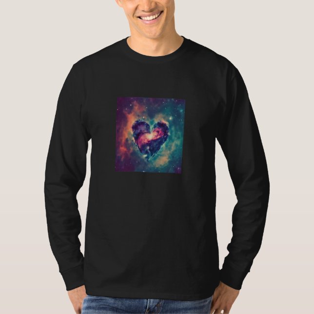 T-shirt Valentine's Day Love Heart Galaxy Girlfriend Fianc (Devant)
