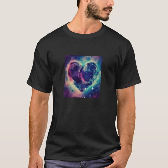 T-shirt Valentine's Day Love Heart Galaxy Girlfriend Fianc (Devant)