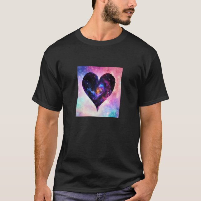 T-shirt Valentine's Day Love Heart Galaxy Girlfriend Fianc (Devant)