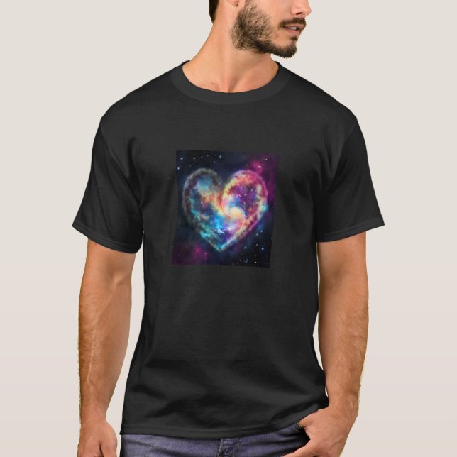 T-shirt Valentine's Day Love Heart Galaxy Girlfriend Fianc (Devant)