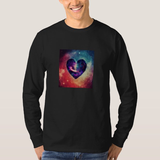 T-shirt Valentine's Day Love Heart Galaxy Girlfriend Fianc (Devant)