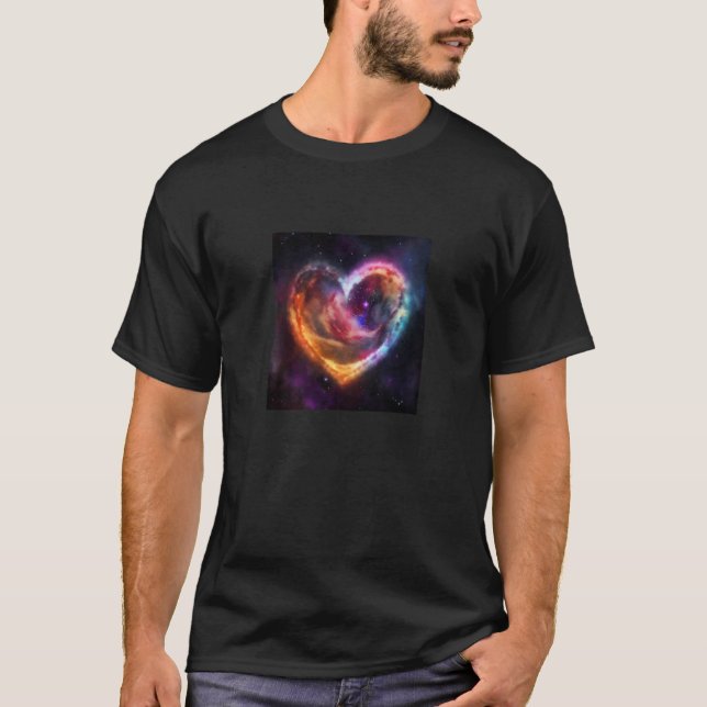 T-shirt Valentine's Day Love Heart Galaxy Girlfriend Fianc (Devant)
