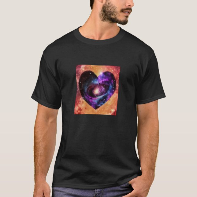 T-shirt Valentine's Day Love Heart Galaxy Girlfriend Fianc (Devant)