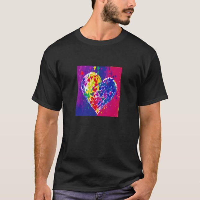 T-shirt Valentine's Day Love Heart Girlfriend Fiancée Wife (Devant)