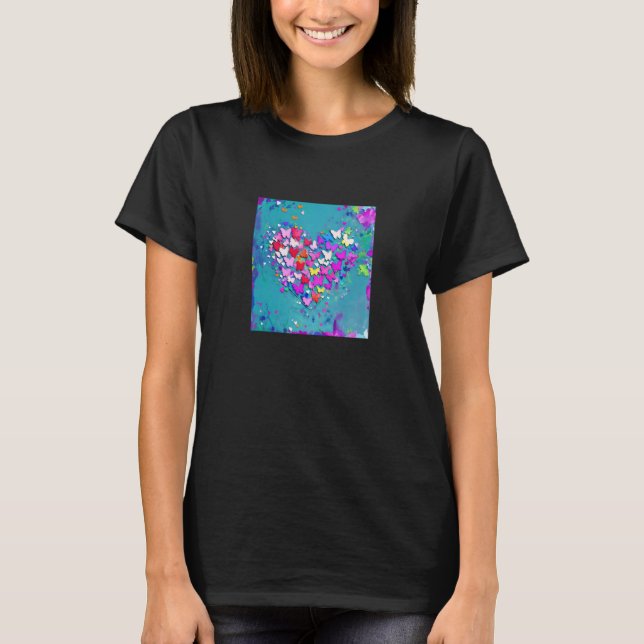 T-shirt Valentine's Day Love Heart Girlfriend Fiancée Wife (Devant)