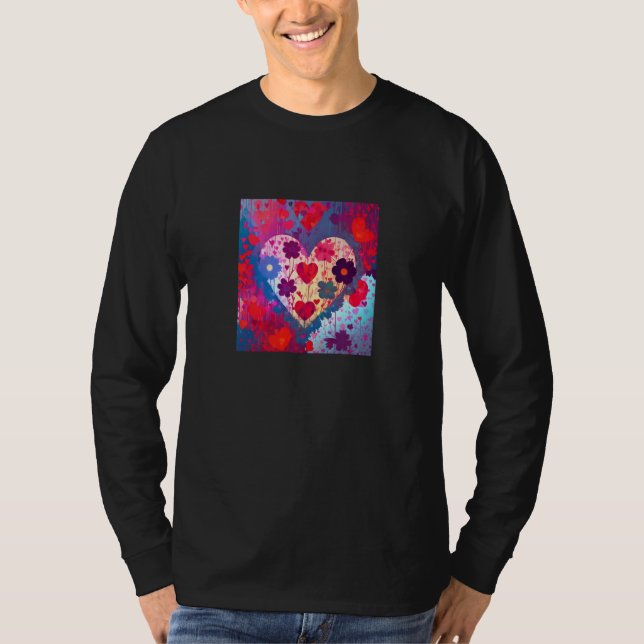 T-shirt Valentine's Day Love Heart Girlfriend Fiancée Wife (Devant)