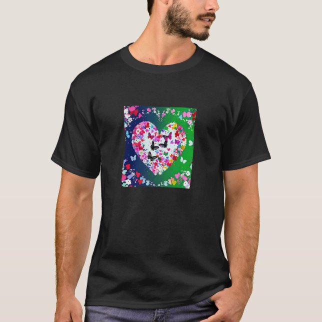 T-shirt Valentine's Day Love Heart Girlfriend Fiancée Wife (Devant)