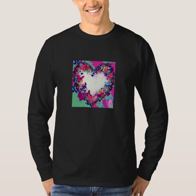 T-shirt Valentine's Day Love Heart Girlfriend Fiancée Wife (Devant)