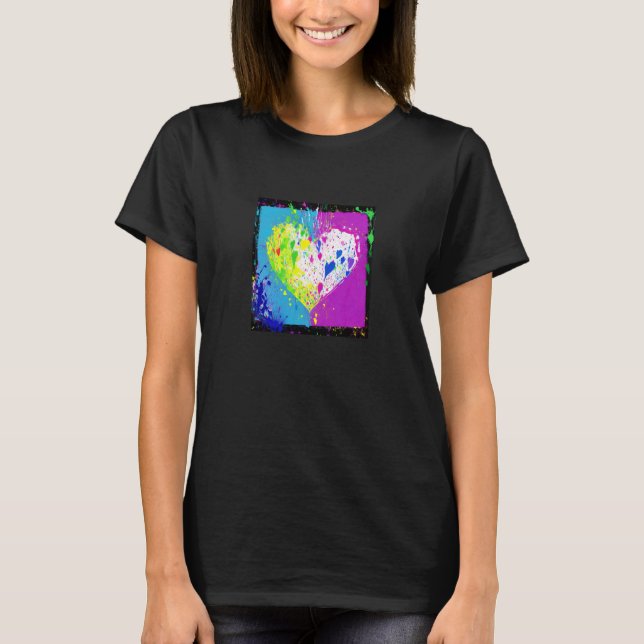 T-shirt Valentine's Day Love Heart Girlfriend Fiancée Wife (Devant)