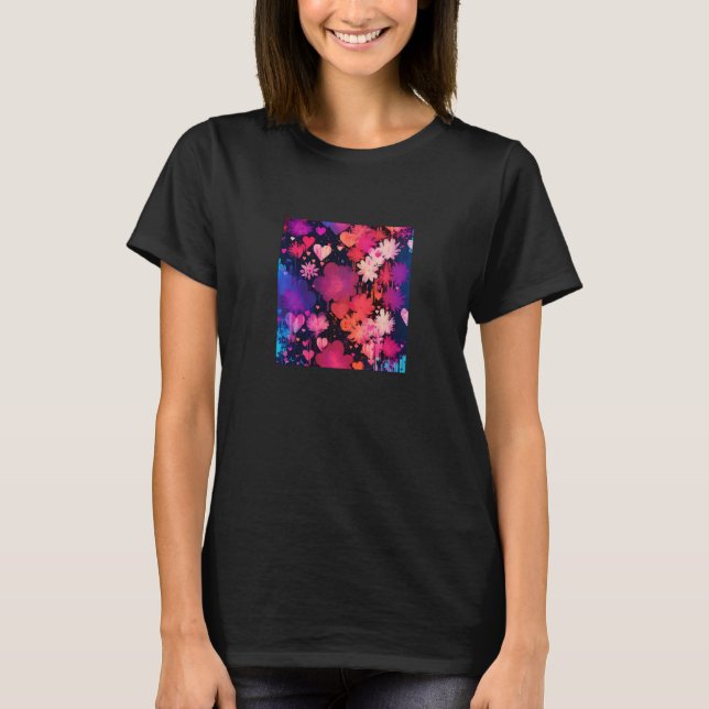 T-shirt Valentine's Day Love Heart Girlfriend Fiancée Wife (Devant)