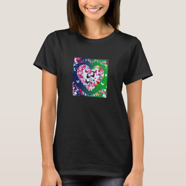 T-shirt Valentine's Day Love Heart Girlfriend Fiancée Wife (Devant)