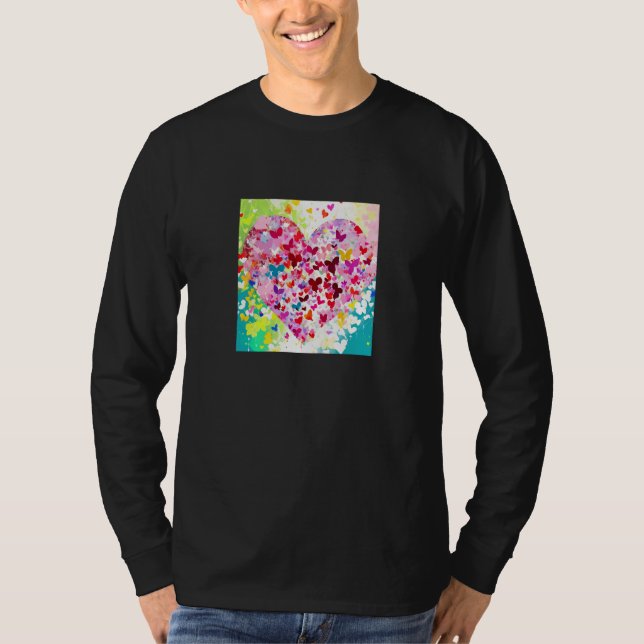 T-shirt Valentine's Day Love Heart Girlfriend Fiancée Wife (Devant)