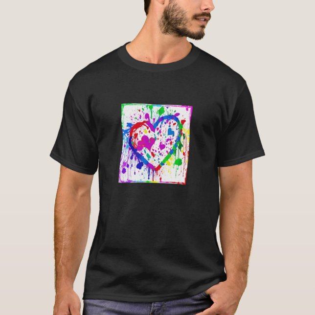 T-shirt Valentine's Day Love Heart Girlfriend Fiancée Wife (Devant)