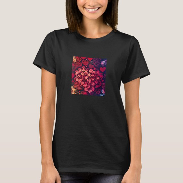 T-shirt Valentine's Day Love Heart Girlfriend Fiancée Wife (Devant)