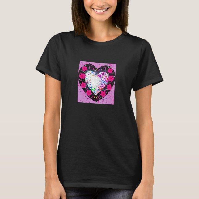 T-shirt Valentine's Day Love Heart Girlfriend Fiancée Wife (Devant)