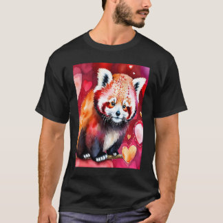 T-shirt Valentine's Day Love Heart Red Panda Girlfriend Fi