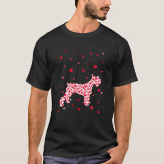 T-shirt Valentines Day Love Hearts Schnauzer Chien Chien C