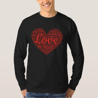 T-shirt Valentine's Day Love Words Heart Cute Couple's Mat