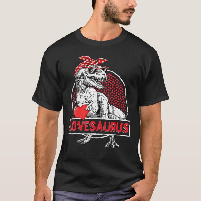 T-shirt Valentines Day Lovesaurus T Rex Dinosaur Girls (Devant)