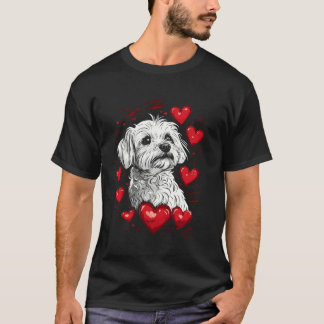 T-shirt Valentine's Day Maltese Dog Vector