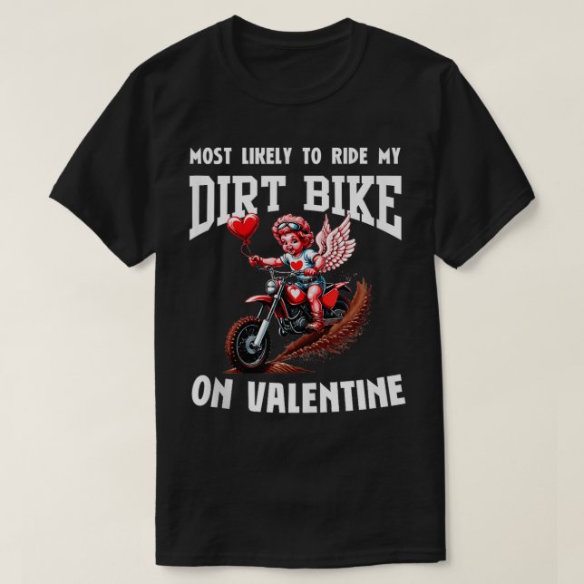 T-shirt Valentines Day Motocross Les amateurs de motocross (Design devant)