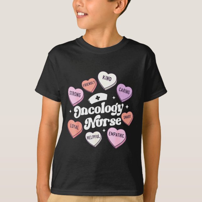 T-shirt Valentines Day Oncology Nurse Cancer Suprt Groovy  (Devant)