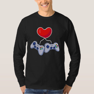 T-shirt Valentines Day Red Heart Video Game Love Gamer Bo