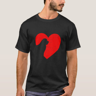 T-shirt Valentines Day Retro Hearts Newfoundland Dog Puppy