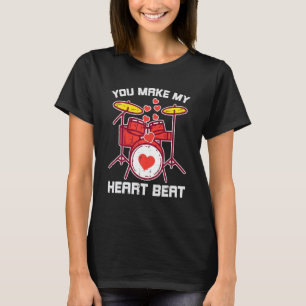 T-shirt Valentines Day Rocker Drums Rock Punk Drummer Men