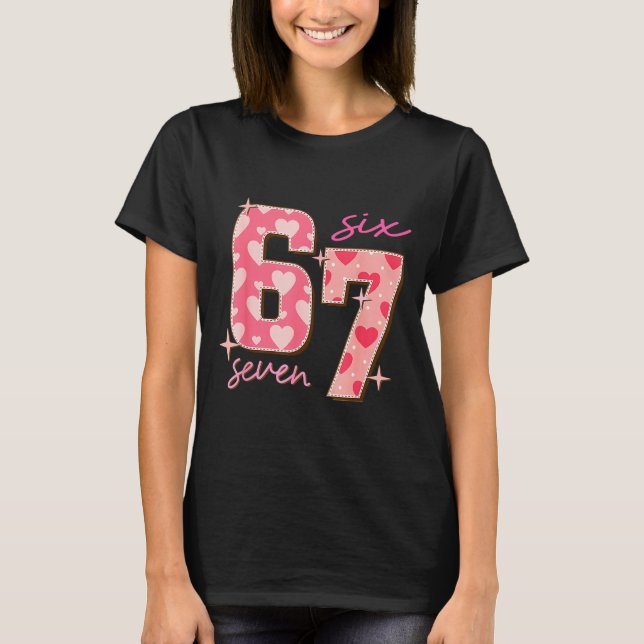 T-shirt Valentines Day Six Seven 67 Meme 6 7 Heart Boys Gi (Devant)