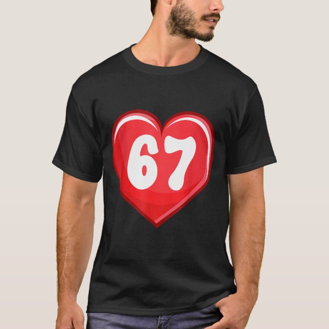 T-shirt Valentine's Day Six Seven Hearts 6 7 Meme Gen Alph (Devant)