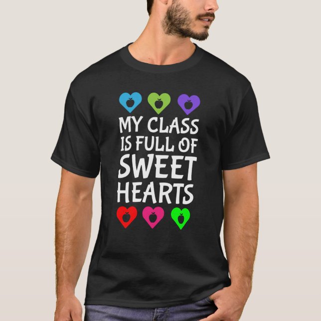 T-shirt Valentines Day Teachers Cute Teacher Class Sweethe (Devant)