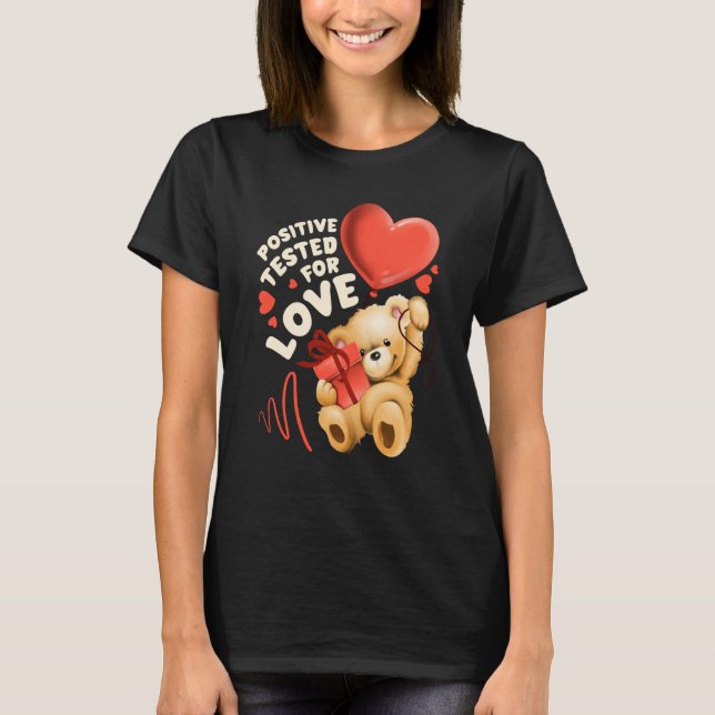T-shirt Valentine's day teddy bear with heart balloon (Devant)