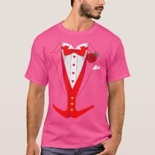 T-shirt Valentines Day Tuedo Red Bow Cravate drôle tenue