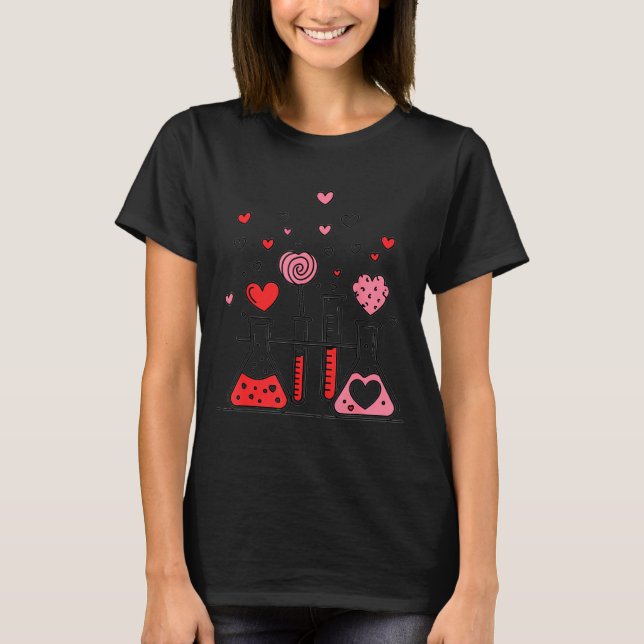 T-shirt Valentines Day Vibes Science Teacher 100 Days Of S (Devant)